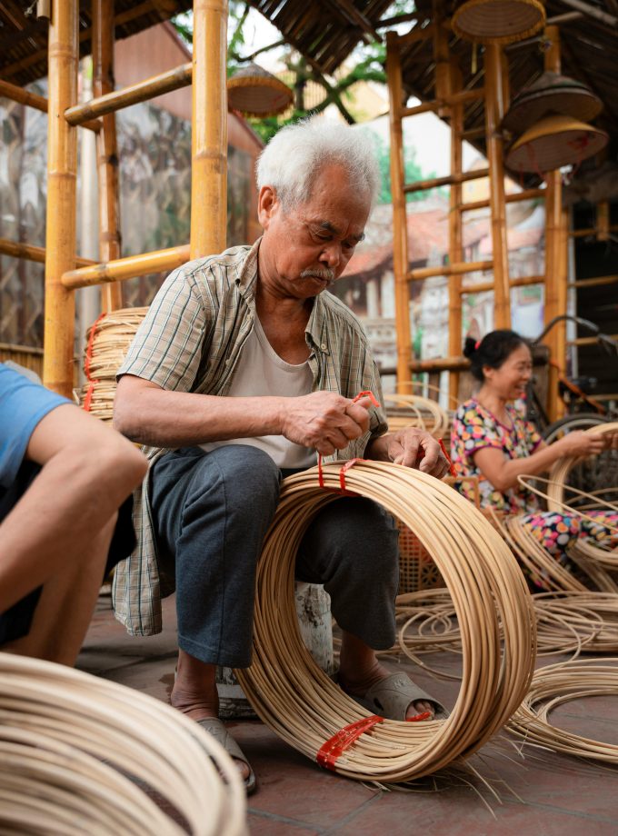 Skilled artisans at a Vietnam outdoor furniture manufacturers factory.